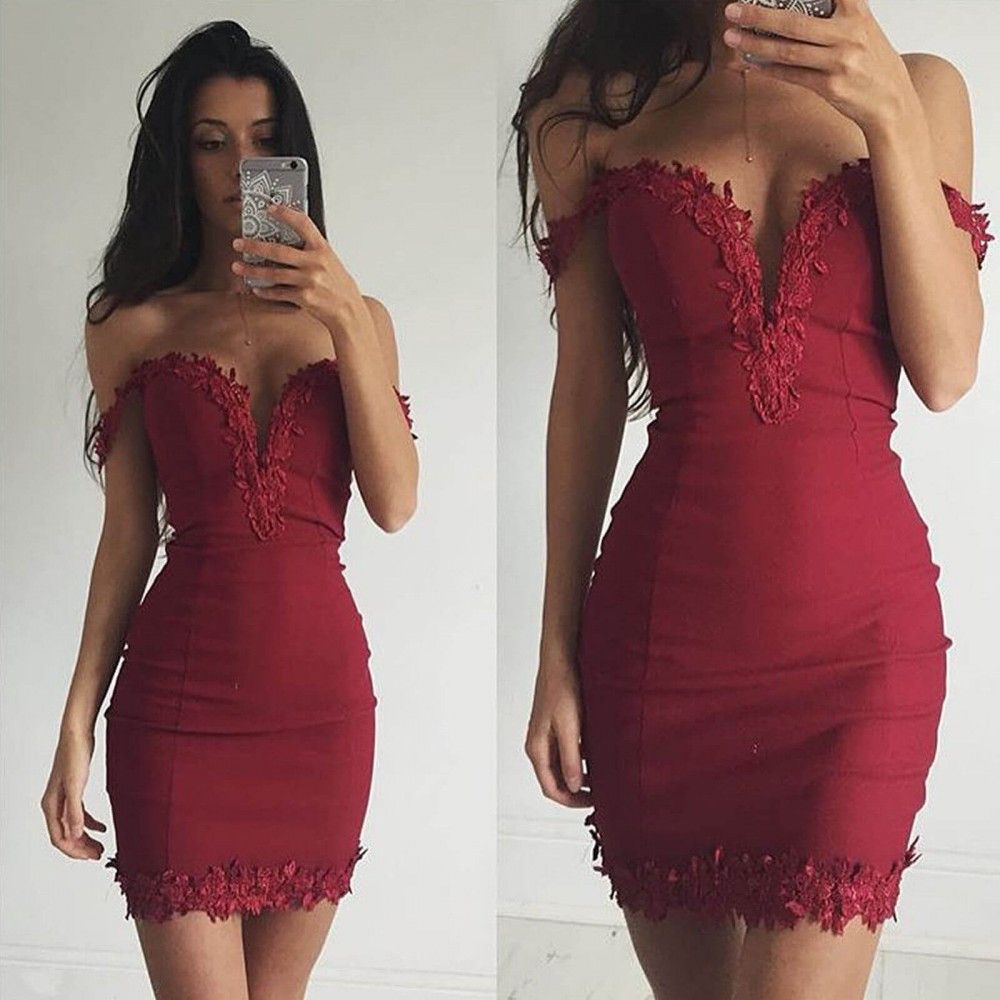 Red Short Bodycon Homecoming Dress ...